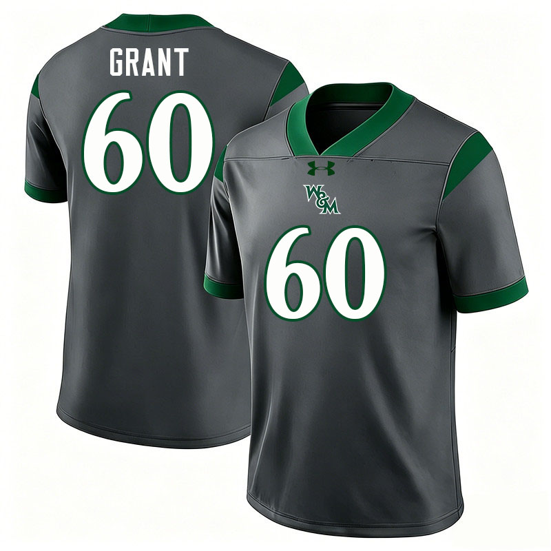 William & Mary Tribe #60 Charles Grant College Football Jerseys,Uniforms-Grey